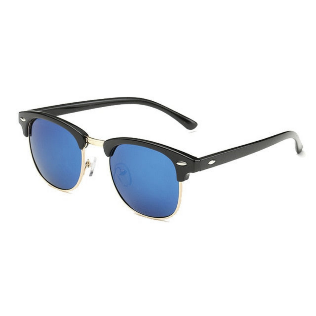 Óculos de Sol Designer Black/Blue UV400 Polarizado Unisex